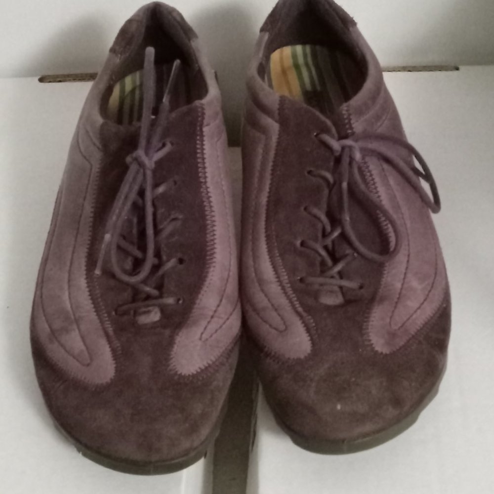 ECCO suede leather Purple Runners Sneakers Walking Shoes lace up sz EU 39